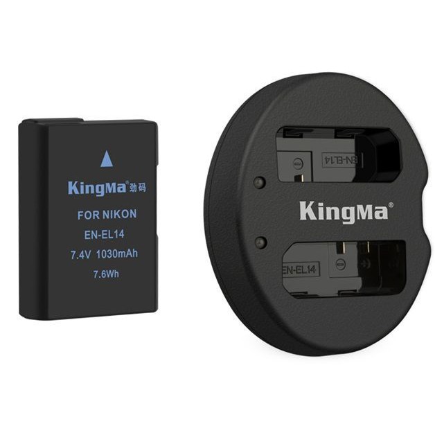 Bộ 1 pin 1 sạc đôi Kingma cho Nikon EN-EL14, Hàng chính hãng