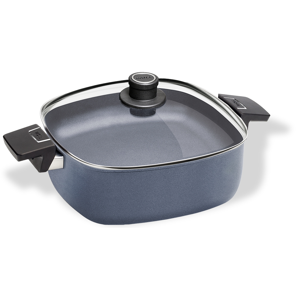 Chảo vuông 2 tay cầm Woll Diamond Lite Casseroles square 26x26 cm Made in Germany, Hàng Chính Hãng