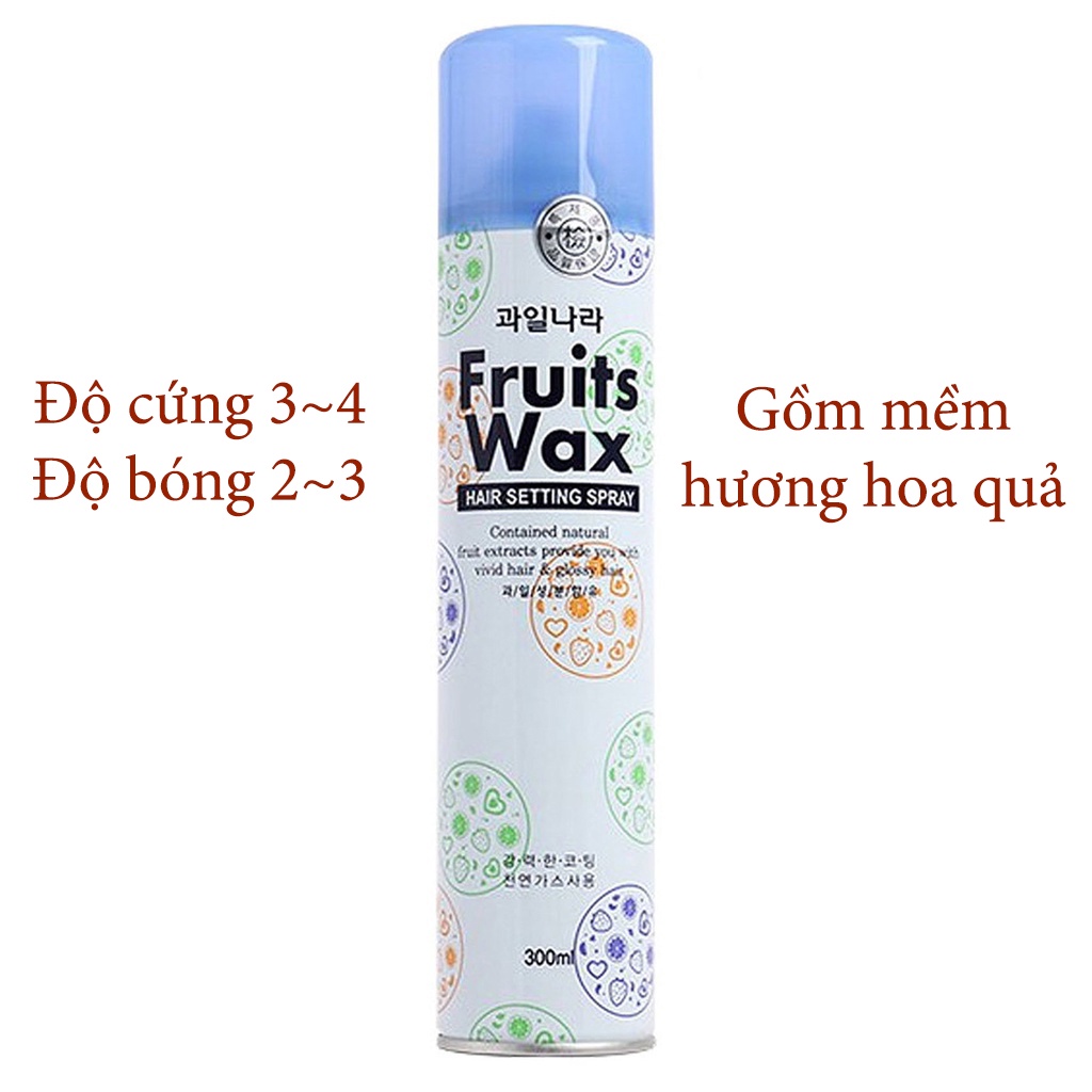 Gôm Xịt Tóc Tạo Kiểu Siêu Cứng, Giữ Nếp Lâu Mugens Hair Spray Hàn Quốc 300Ml Móc Khóa - Gôm Mềmhương Hoa Qủa