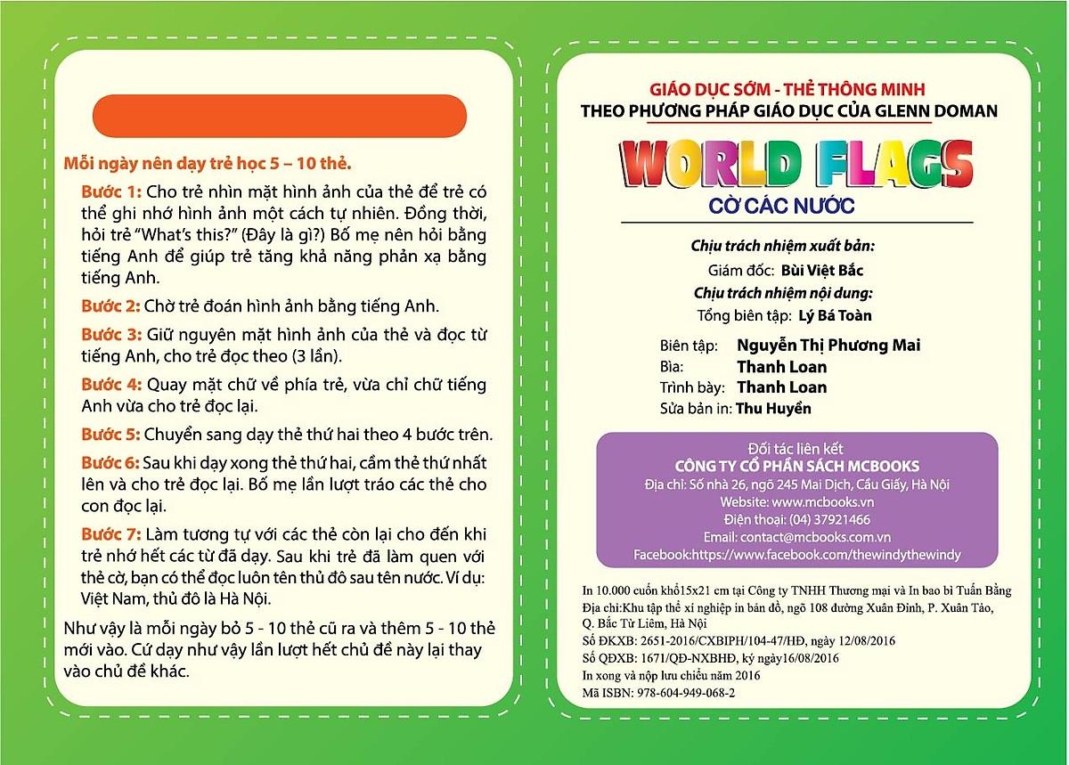 Sách - Flashcard Dạy Trẻ Theo Phương Pháp Glenn Doman - Cờ Các Quốc Gia Trên Thế Giới