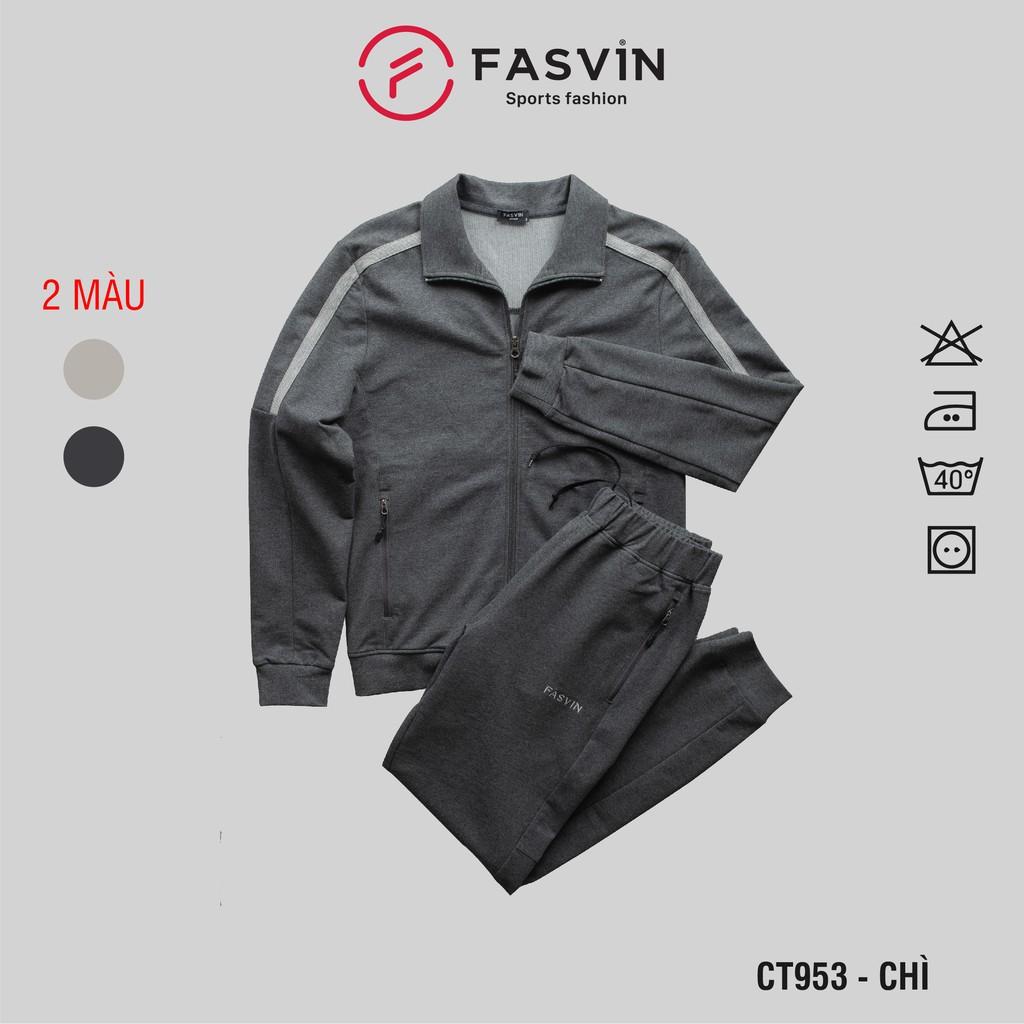 Bộ nỉ thể thao nam Fasvin CT953.HN chất cotton dày đanh đẹp.
