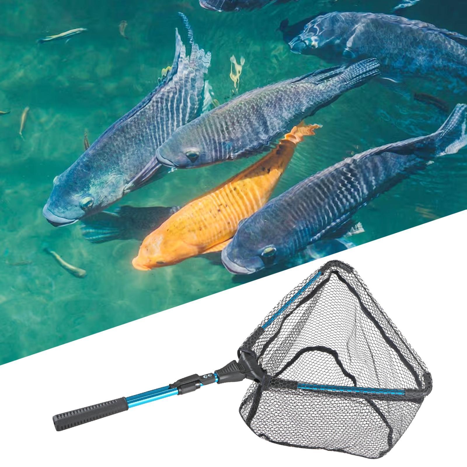 Fishing Mesh Net Fishing Accessories Lightweight Landing Net Fishing Collapsible Fish Net for Catfish Trout Freshwater Saltwater Sea Fishing
