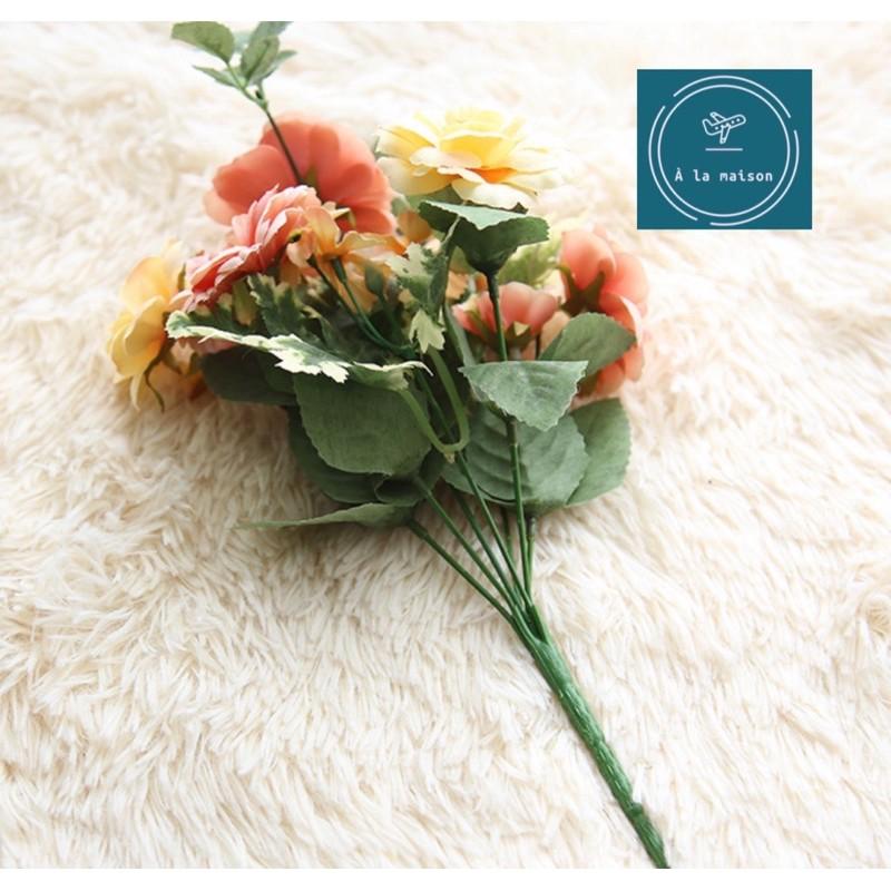 Cụm hoa thu hải đường bằng lụa 34cm dùng trang trí không gian trang nhã, sang trọng, hoa cô dâu, hoa cưới