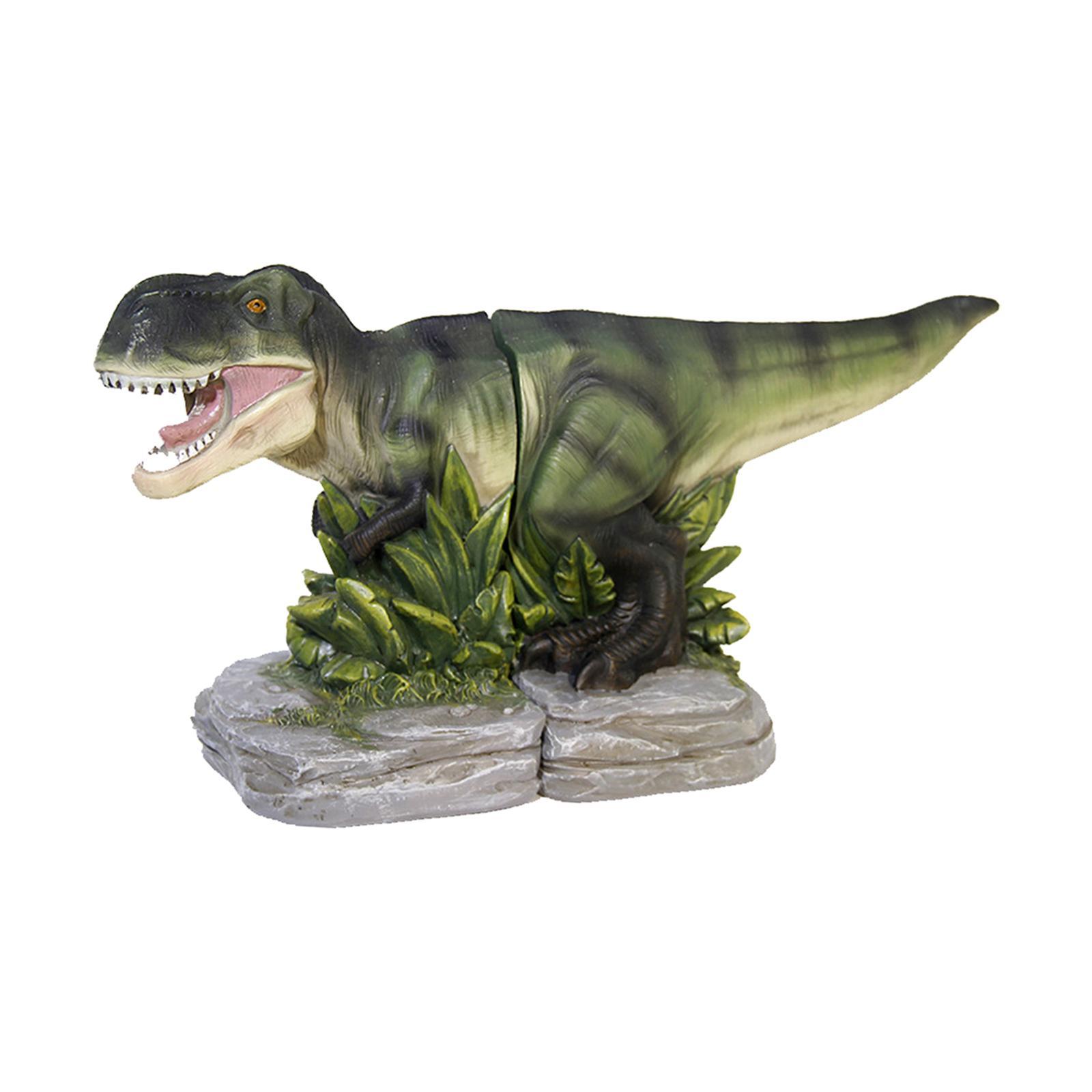 Dinosaur Statue Bookend Figurine Animal Sculpture for Shelf Living Room