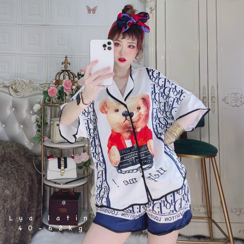 Đồ bộ mặc nhà đùi Pijama chất lụa latin loại 1 mềm mịn mát - Freesize dưới 60 kg
