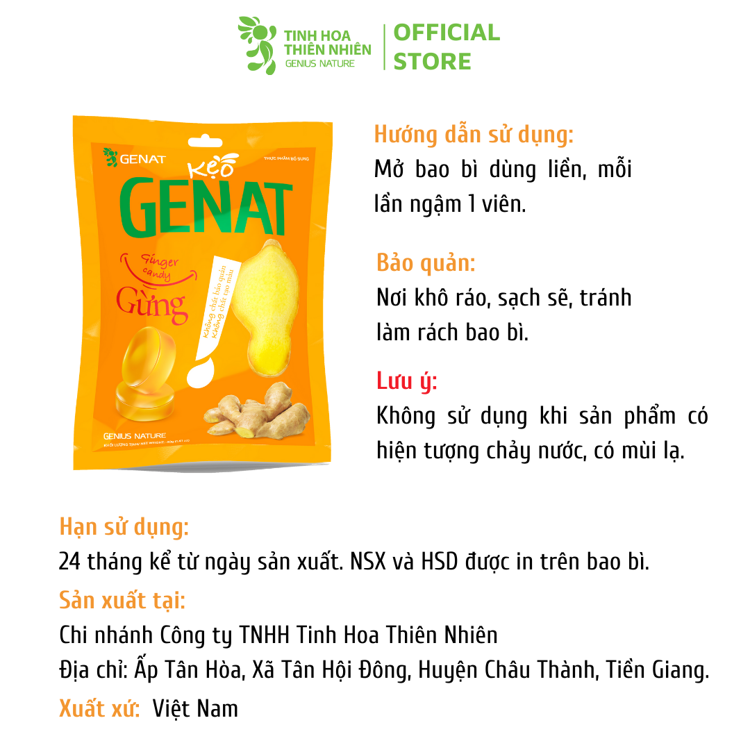 Kẹo Genat Gừng - Tinh Hoa Thiên Nhiên