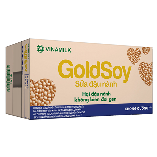 Hình ảnh Thùng 12 Hộp Sữa Đậu Nành Không Đường Goldsoy (1L)