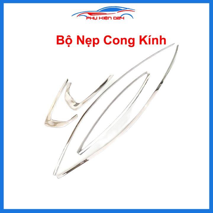 Bộ nẹp viền chân kính cong kính Kia Cerato 2019-2021 Inox sáng bóng chuẩn form xe