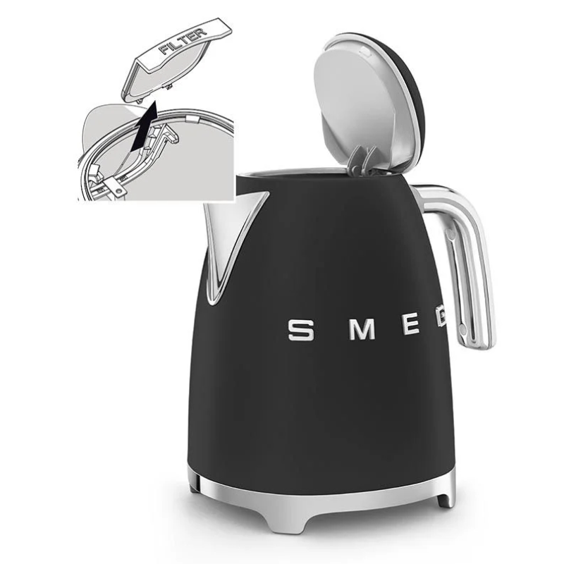 Ấm đun nước Smeg màu đen KLF03BLEU 535.43.670 - Hàng chính hãng