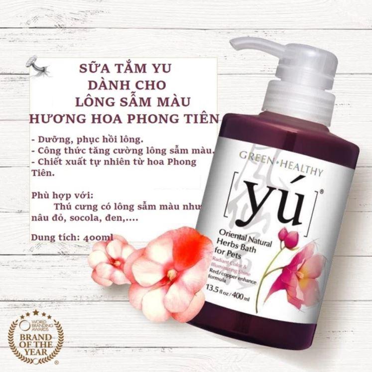 Sữa tắm YÚ cho chó, Sữa tắm nước hoa Yu Spa nhập khẩu đài loan dành cho CHÓ MÈO lông màu, trị ngứa chăm sóc da..