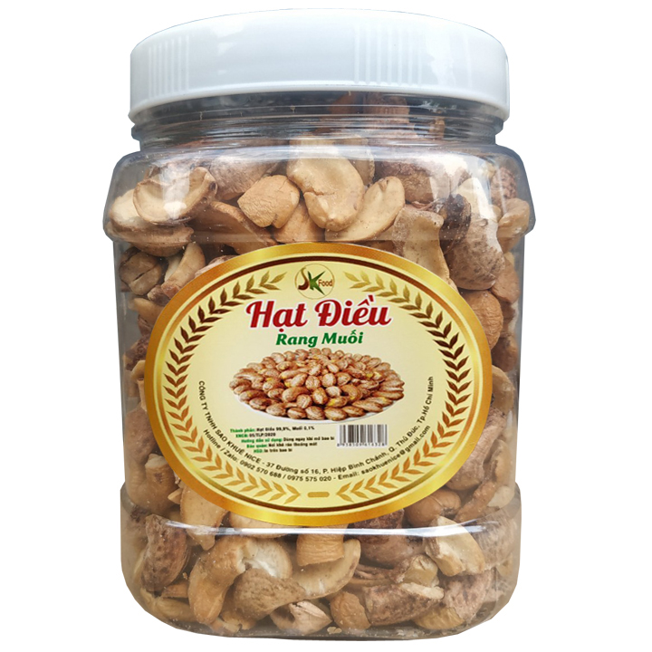 Combo 2 hũ: 500G HẠT ĐIỀU RANG TỎI ỚT+500G HẠT ĐIỀU BỂ RANG MUỐI HIỆU SK FOOD