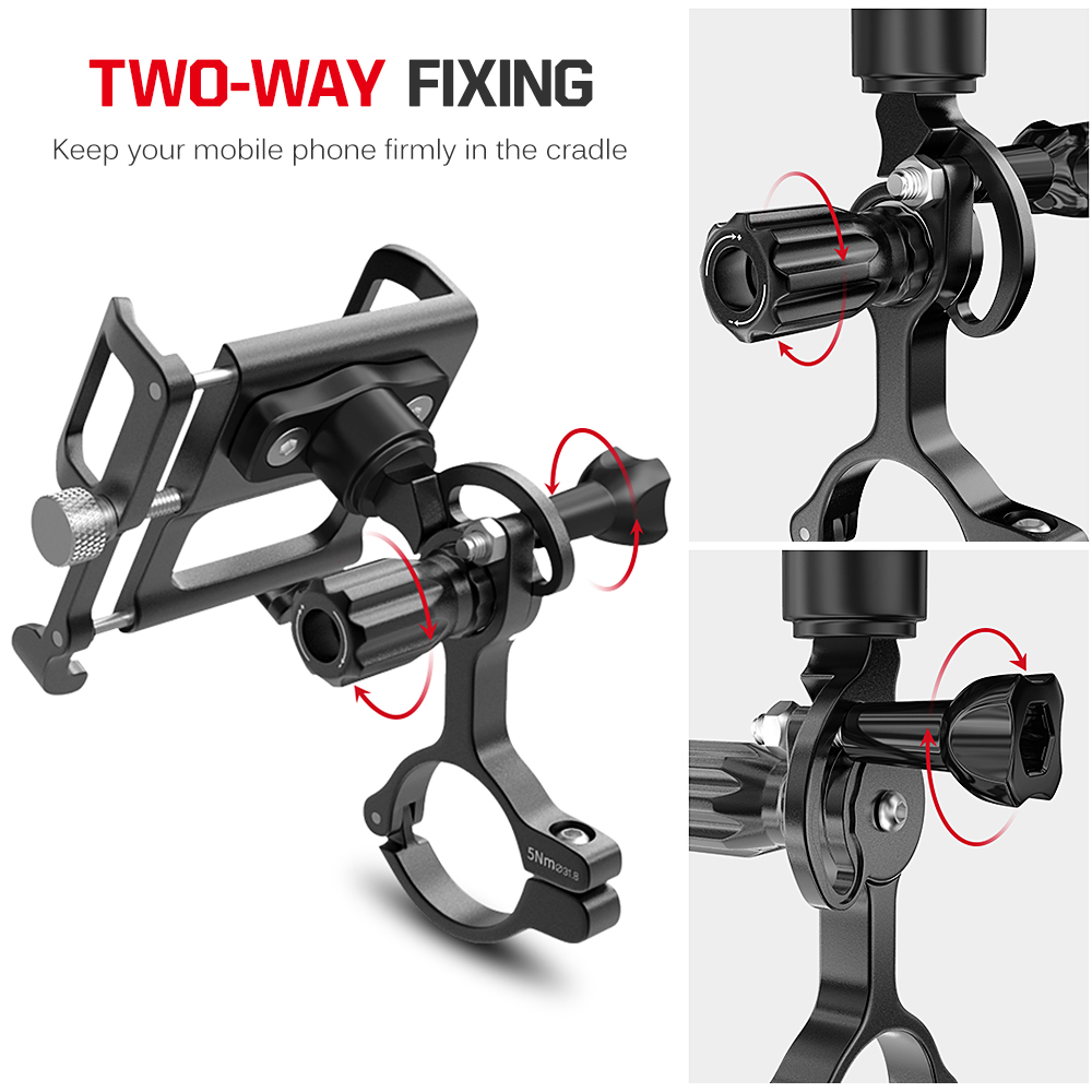 Giá đỡ điện thoại xe đạp bằng hợp kim nhôm, có thể xoay 360 độ