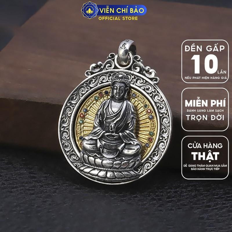 Mặt dây chuyền phật bản mệnh 12 con giáp nam nữ Hỏa Quang Tam Muội chất liệu bạc Thái 925 Viễn Chí Bảo M100517