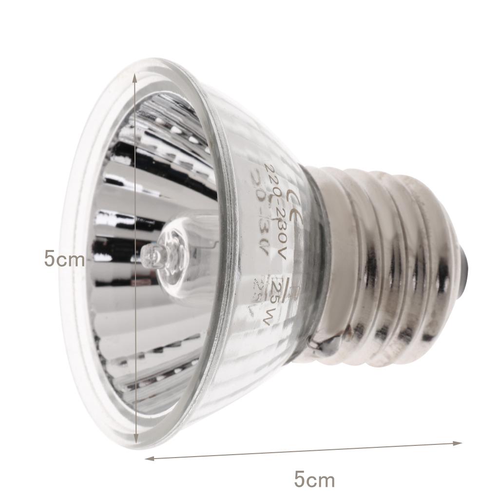 E27 220-230V Reptile Basking Lamp UVA UVB Halogen Bulb Emitter Light 25/50/75W