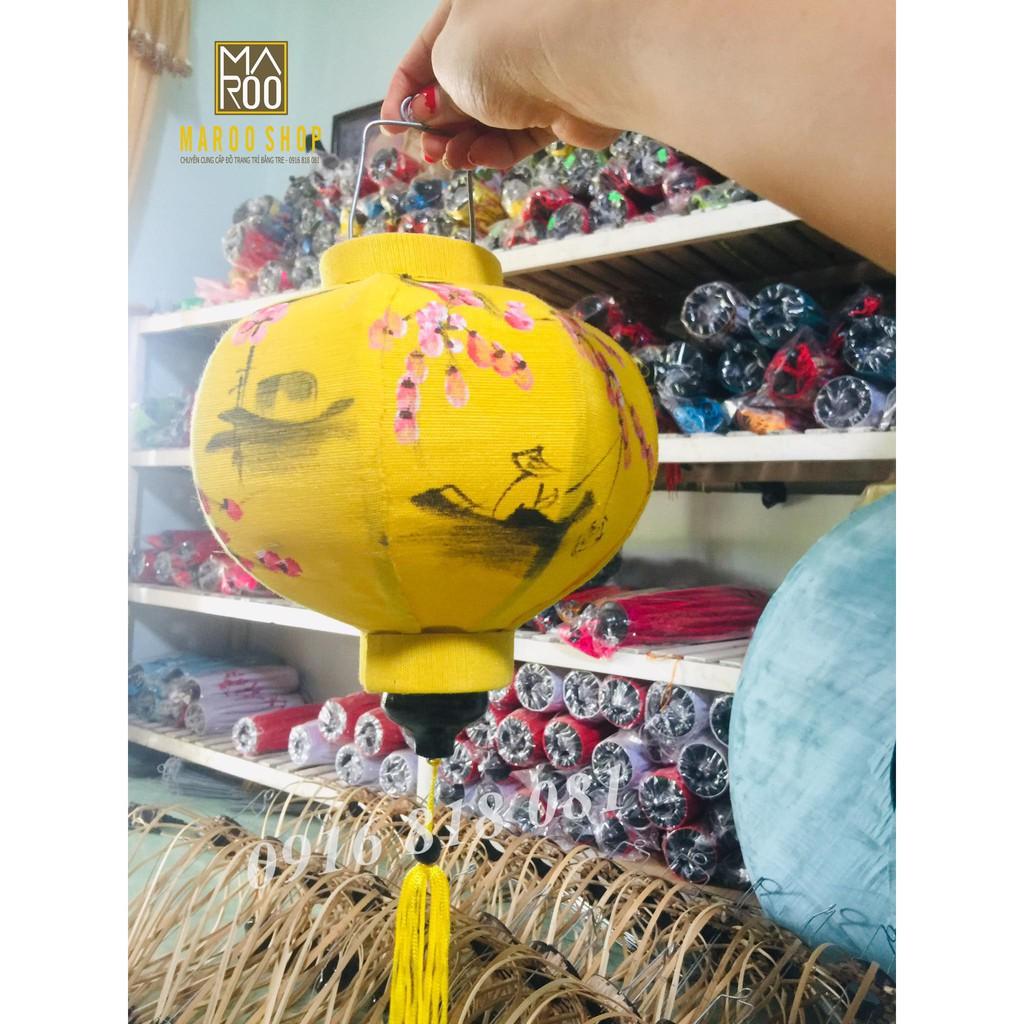 Combo 10 đèn lồng Hội An size 20 cm vẽ hoa lá xinh xắn