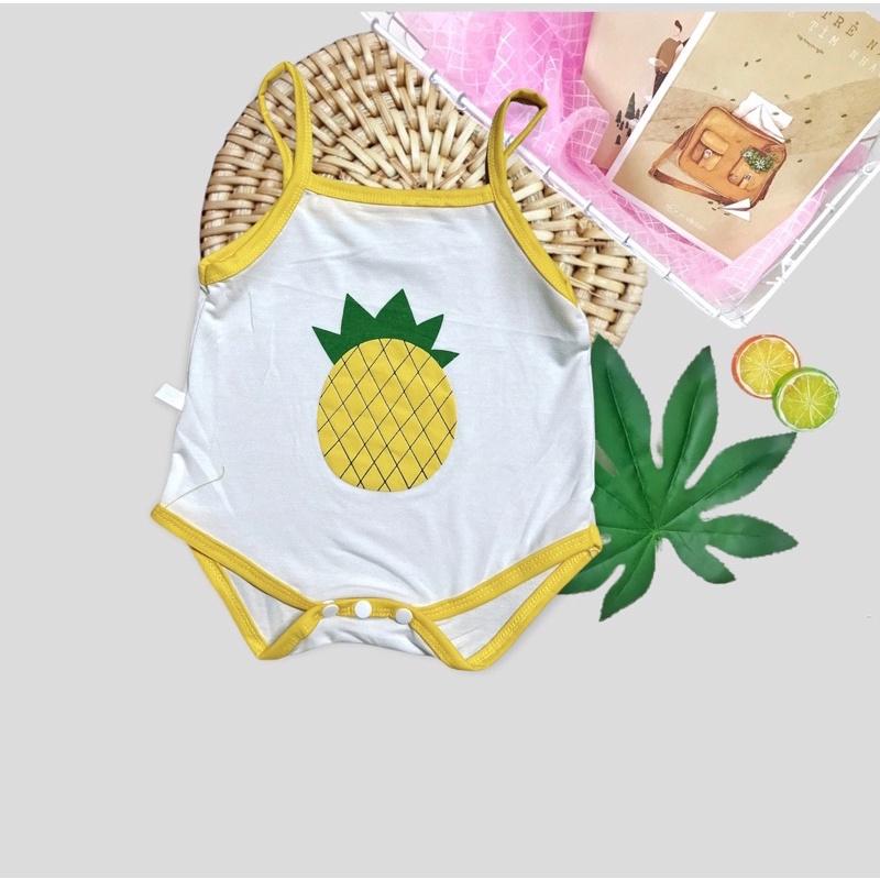 Bộ liền thân body suit 2 dây PeppyPizza cho bé sơ sinh Ss002