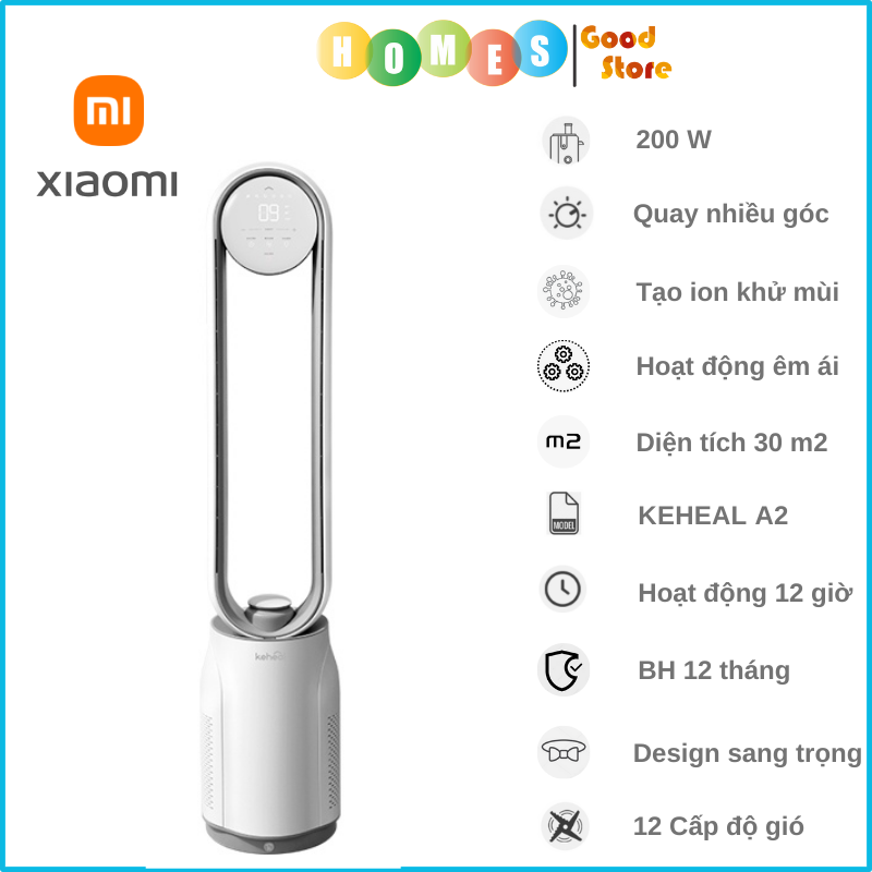 Quạt Không Cánh XIAOMI KEHEAL A2 Tạo Ion Cao Cấp - Hàng Chính Hãng