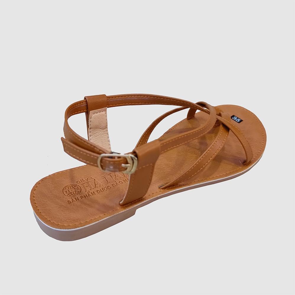 Giày Sandal Nữ Quai Dây Mảnh Đế Bệt HÀ NAM Da Bò Thời Trang Cao Cấp DNU2074