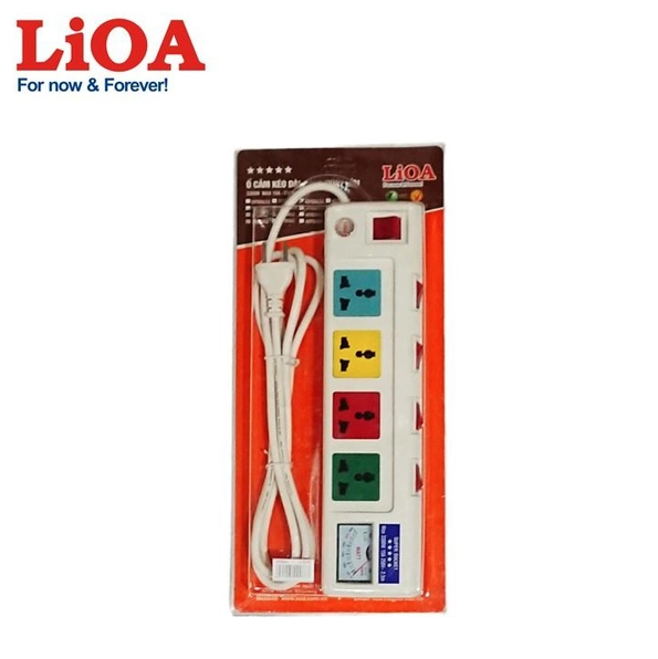 Ổ cắm Lioa 3 lỗ - 4 lỗ - 5 lỗ - 6 lỗ OFSSA2.5-2 có đồng hồ đo Ampe, công suất 3300W - Hàng chính hãng