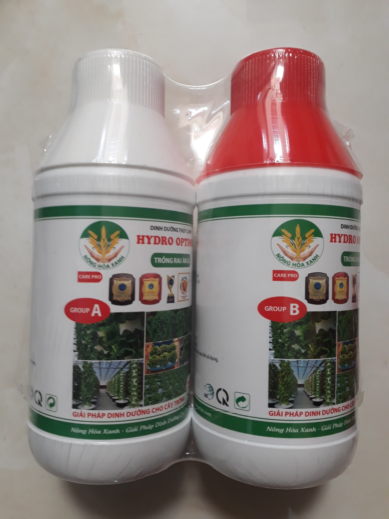 Combo 2 chai Phân bón dinh dưỡng thủy canh HYDRO OPTIMUM cho các loại rau ăn lá