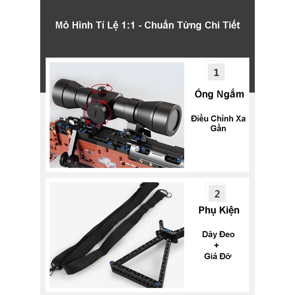 Đồ Chơi Lắp Ráp Kiểu Lego CaDA C61010 Mô Hình K98 PUBG 653 Mảnh Ghép