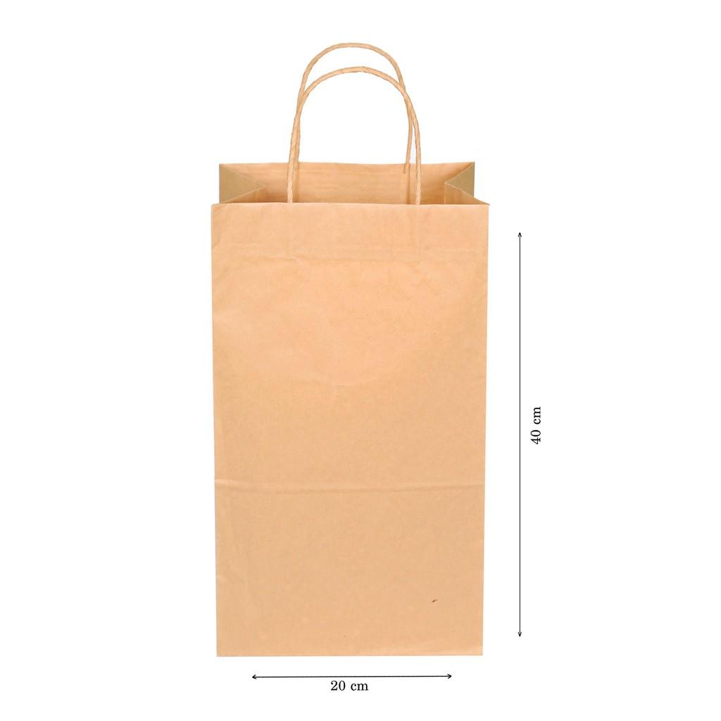 Combo 25 túi giấy xi măng kraft Nhật 40x20x15cm có quai dùng đựng quà size lớn