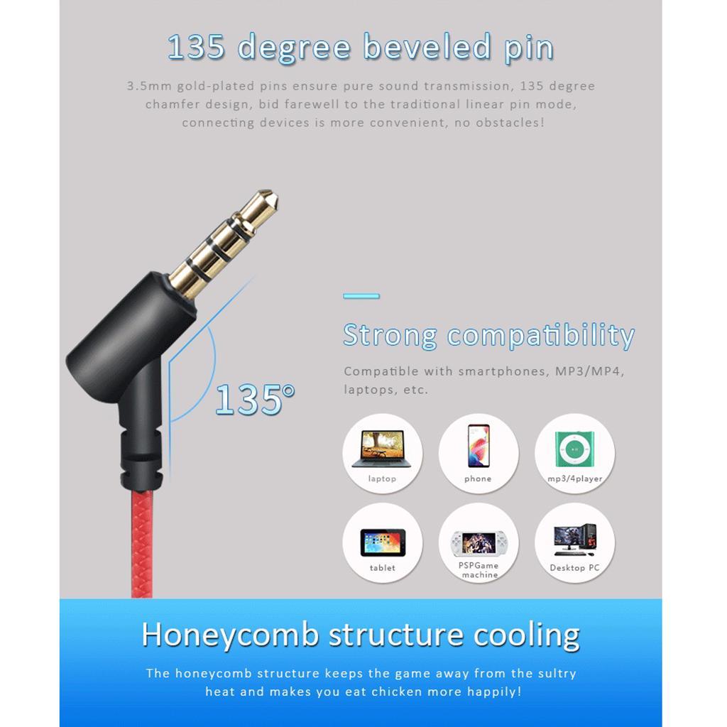 3.5mm Earphone Noise Isolating In Ear Headphone Wired Game Headset