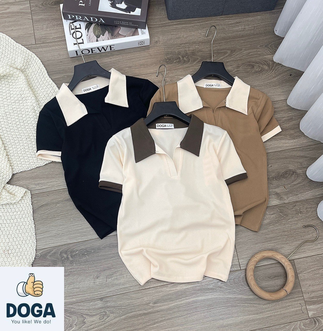 M146- Áo Polo Nữ co giãn tay ngắn