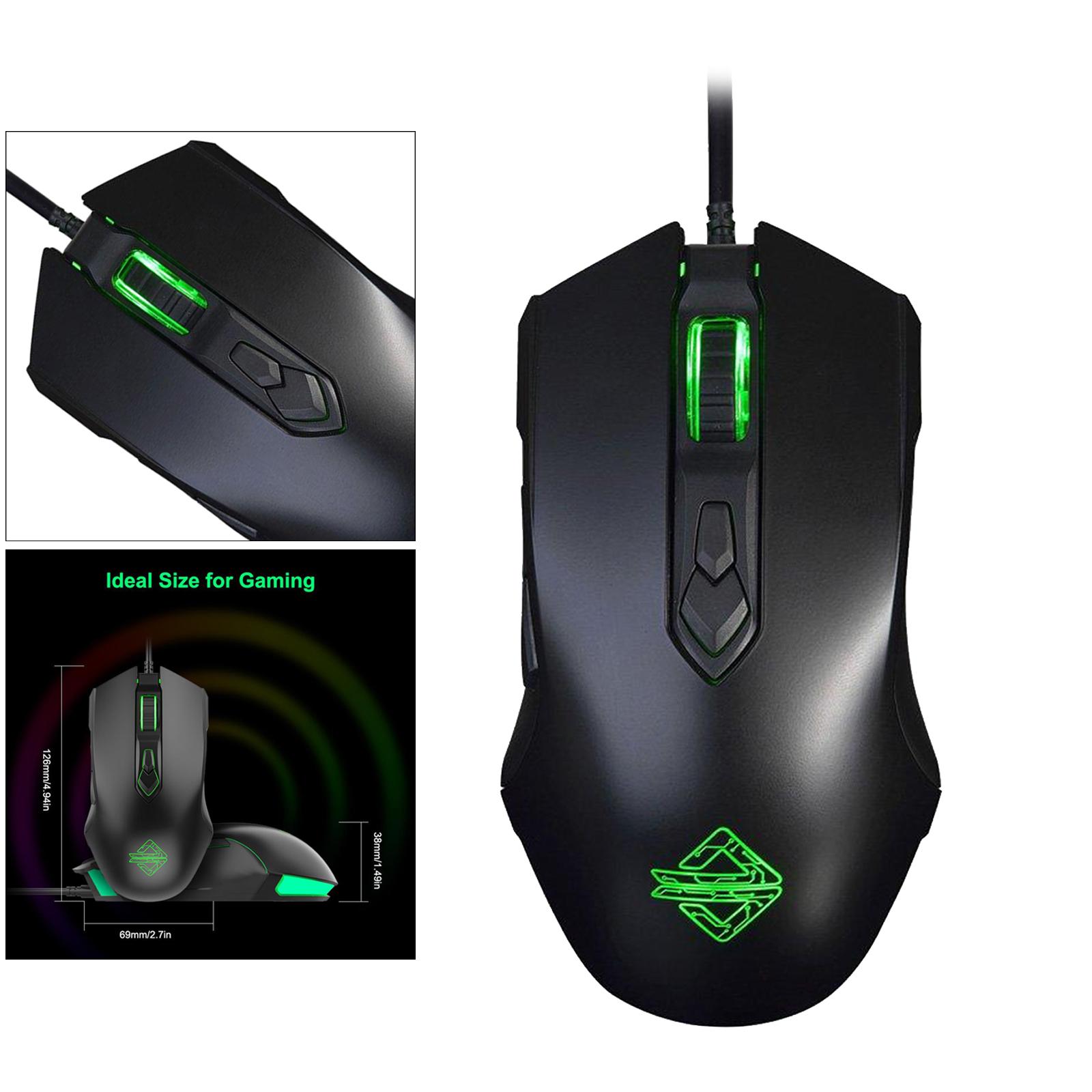 Gaming Wired 2500 DPI Breathing Light Computer Mice Gamer Desktop Laptop PC Mouse 7 Buttons for Windows 7/8/10/XP Linux