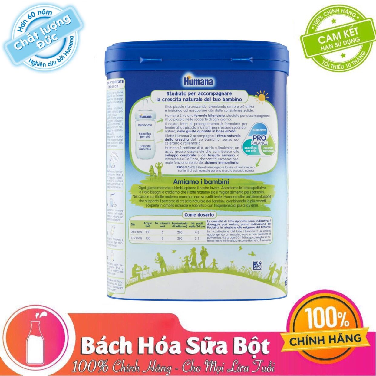 SỮA HUMANA GOLD PLUS 2 800G