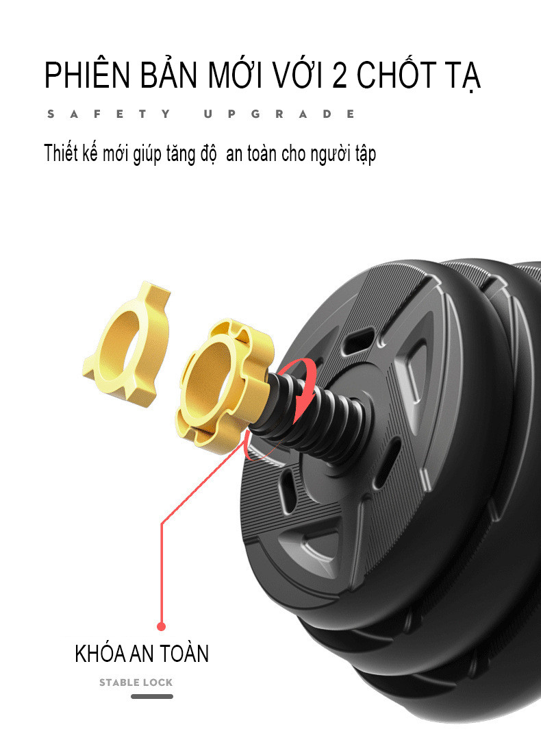 Bộ Tạ Tập Tay 2 in 1 Kết Hợp Tạ Đẩy Đa Năng