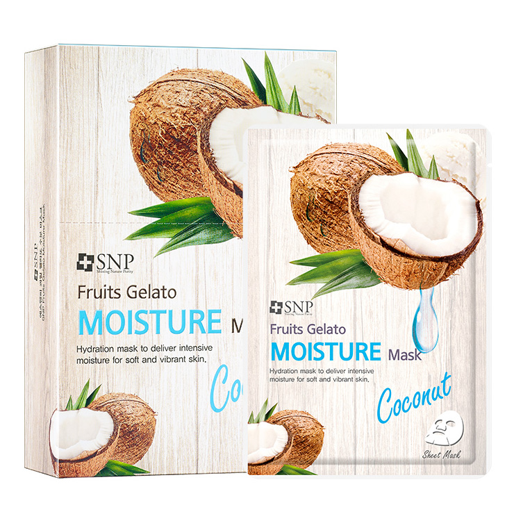 Combo 10 Mặt Nạ Dưỡng Ẩm Tinh Chất Dừa SNP Fruits Gelato Moisture Mask