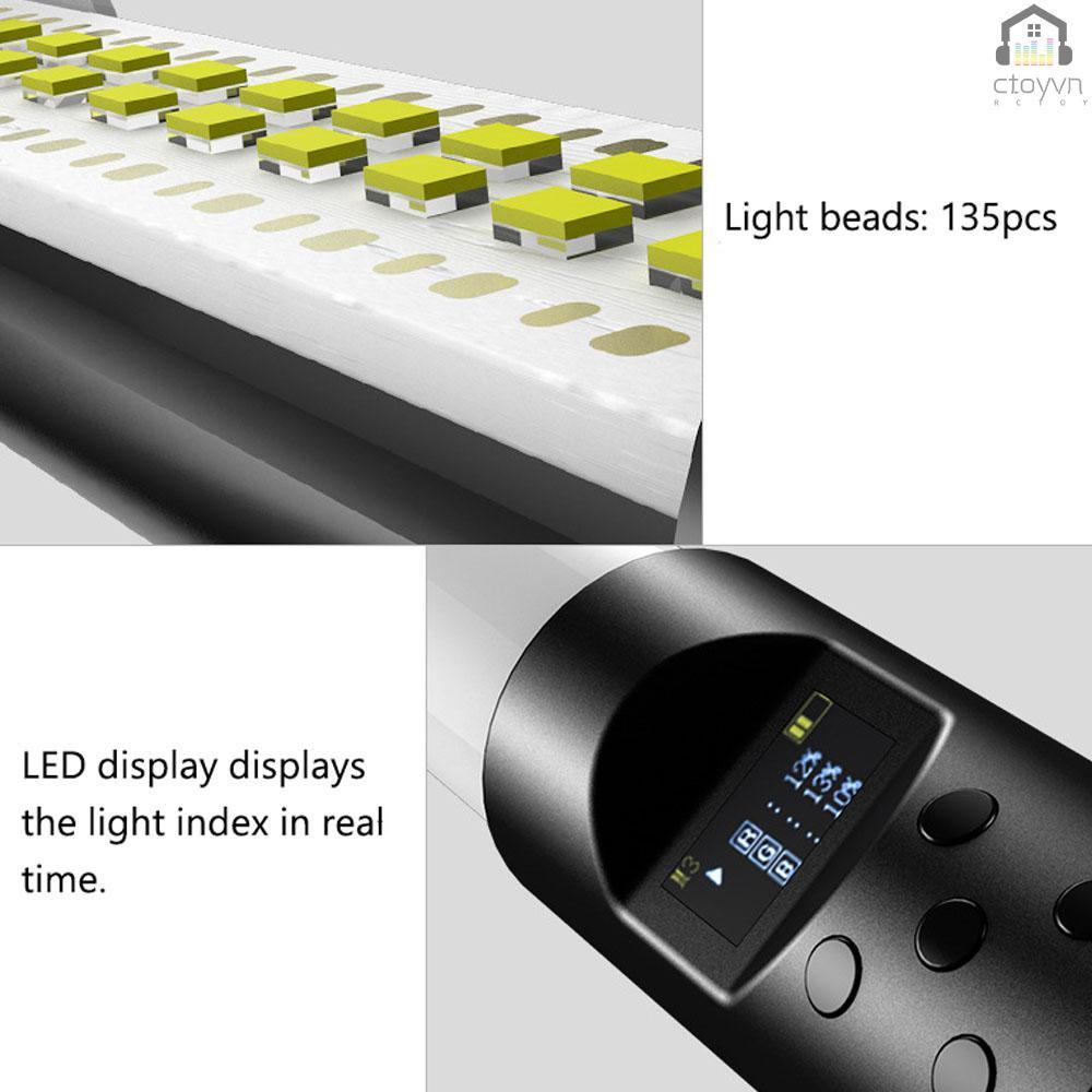 Gậy đèn RGB cầm tay có thể sạc lại cổng USB dùng chụp ảnh đám cưới