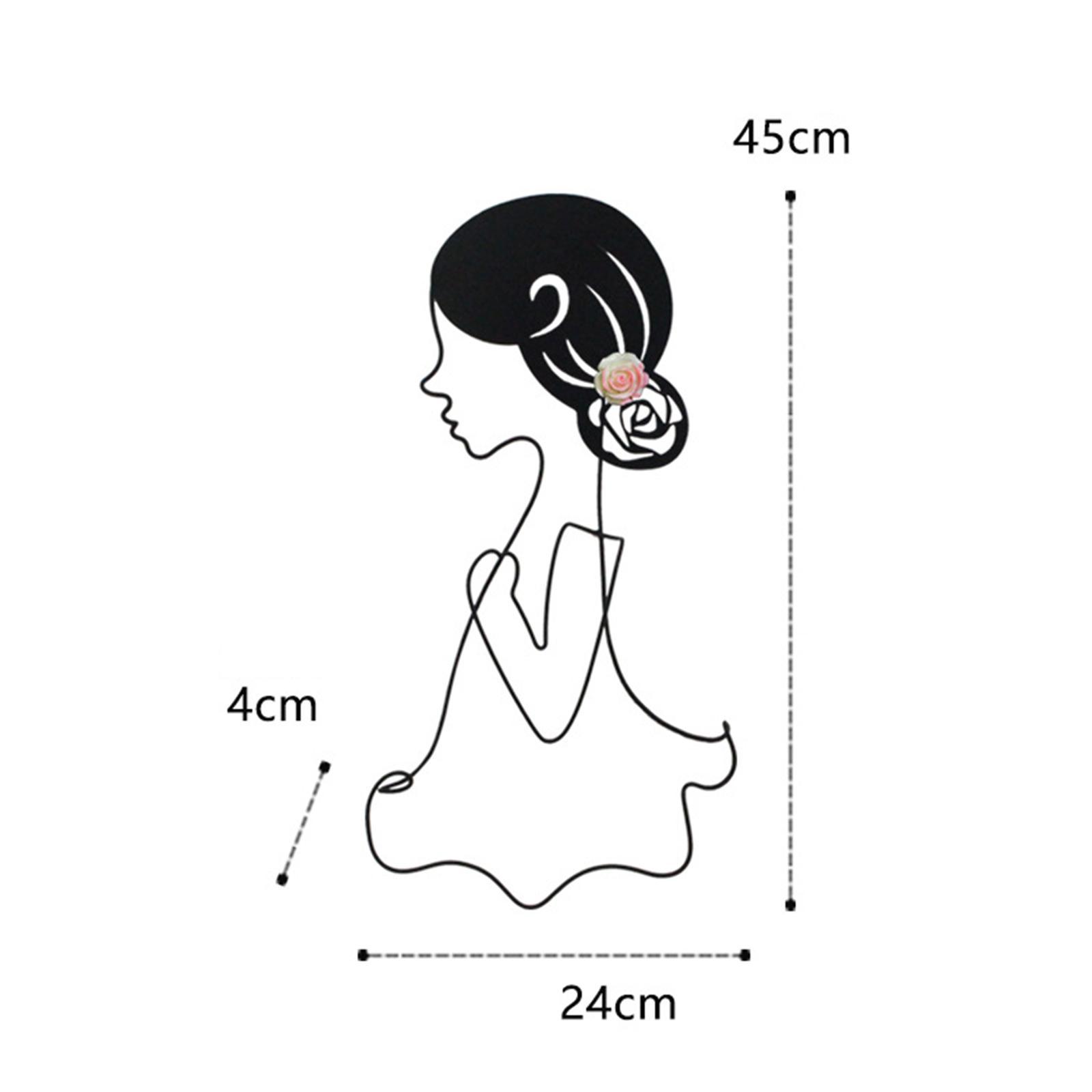 Silhouette Wall Sculptures Wall Hanger Background Girls Metal Wall Art Decor