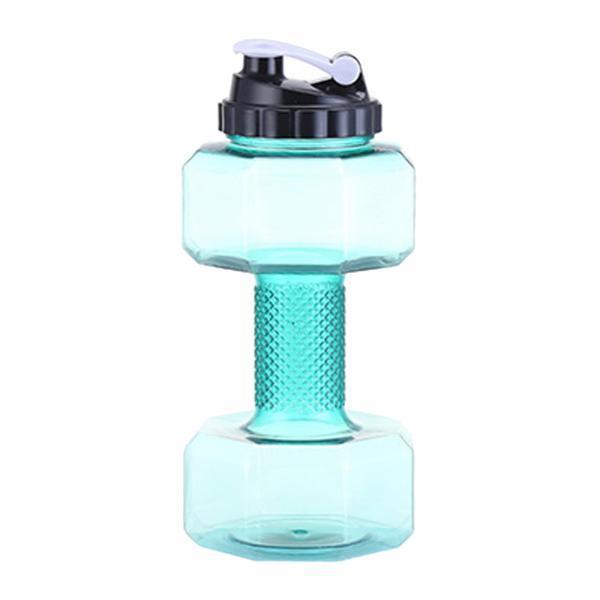 2x Dumbbell Bottle,Large Durable Portable Water Bottle Clear Camping Kettle Jug Cycling Barbell