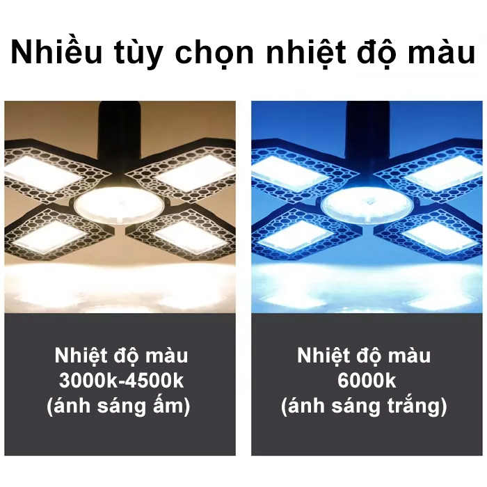 Đèn led bốn cánh chiếu sáng E27, chip LED quang học, hiệu suất cao - D1381