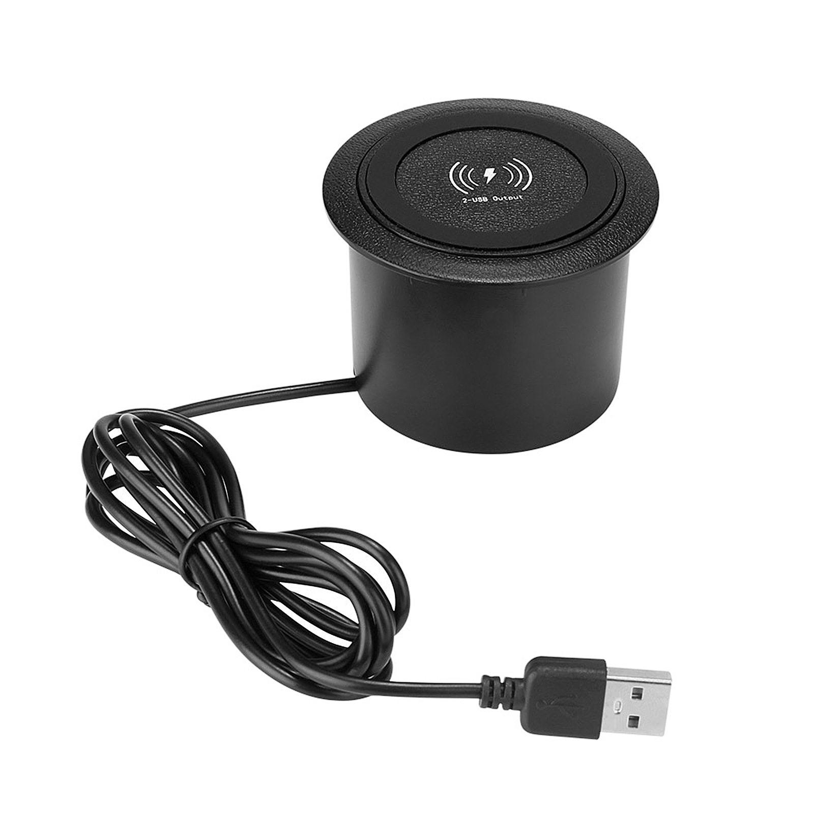 Bộ Sạc T9 Không Dây Nhúng Trên Máy Tính Để Bàn QI Với Tấm Sạc Nhanh Có 2 Cổng USB