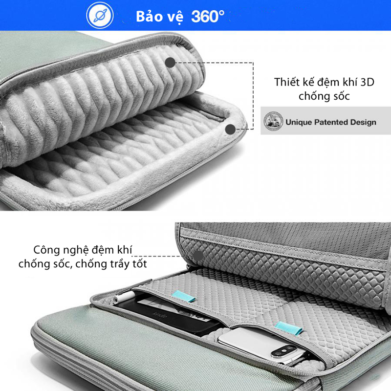 Túi chống sốc chính hãng TOMTOC 360° Protection Premium - H13-E01 cho Macbook Pro 16 inch