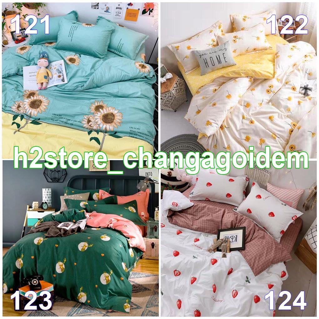 CHĂN PHAO Bộ Cotton Poly Nhập Khẩu Ga Hàn Quốc Phối Màu