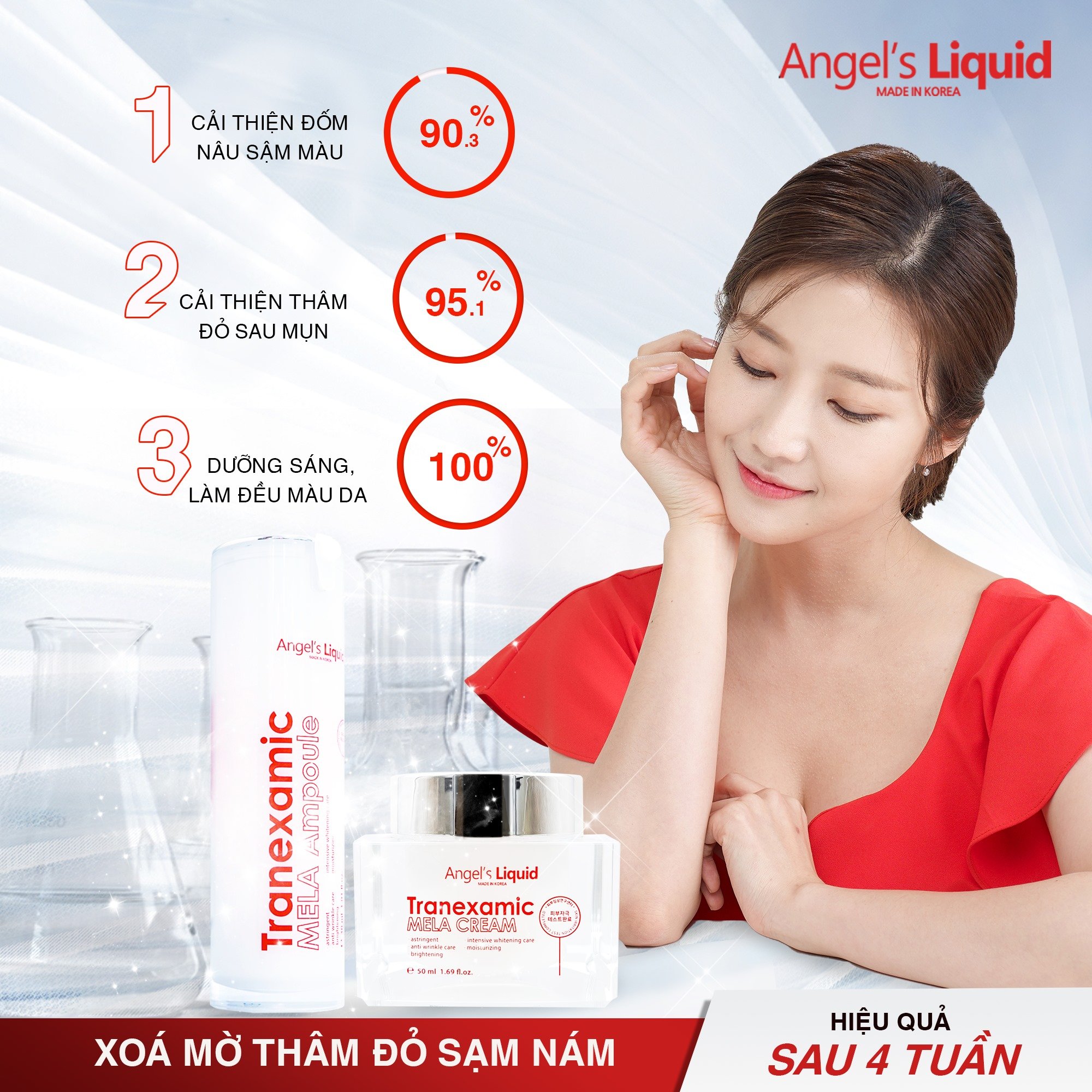 Siêu Tinh Chất Xoá Thâm Đỏ Mờ Sạm Nám Angel's Liquid Tranexamic Mela Ampoule 30ml