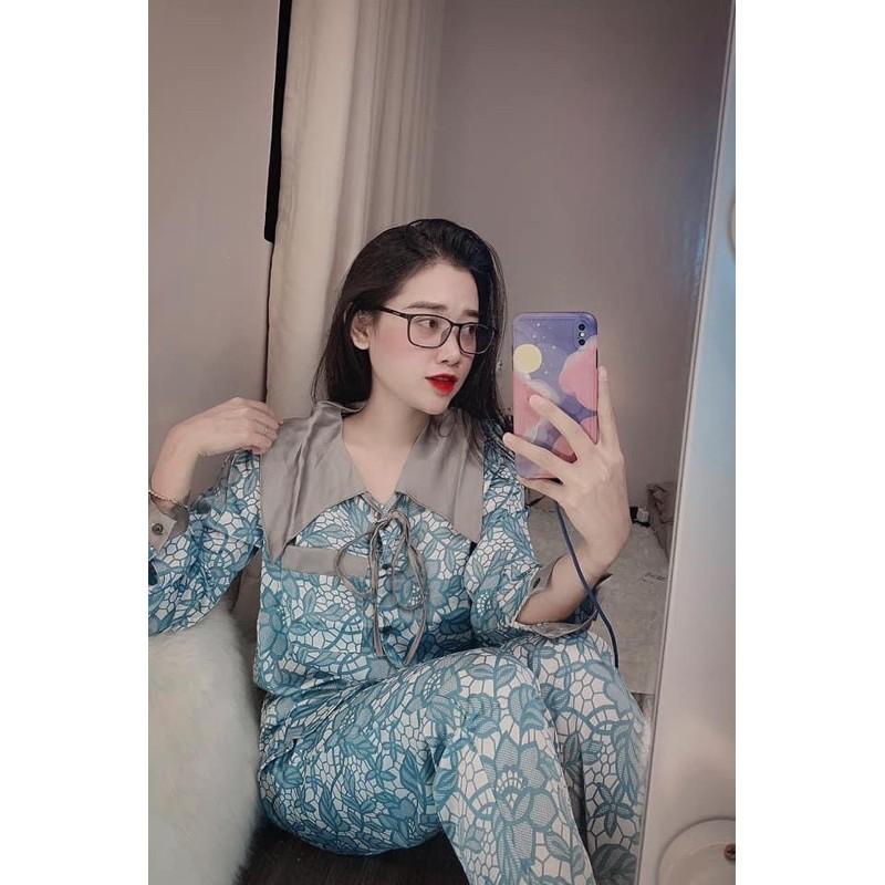 Đồ bộ mặc nhà cổ tiểu thư- lụa satin-hàng chất xịn xò