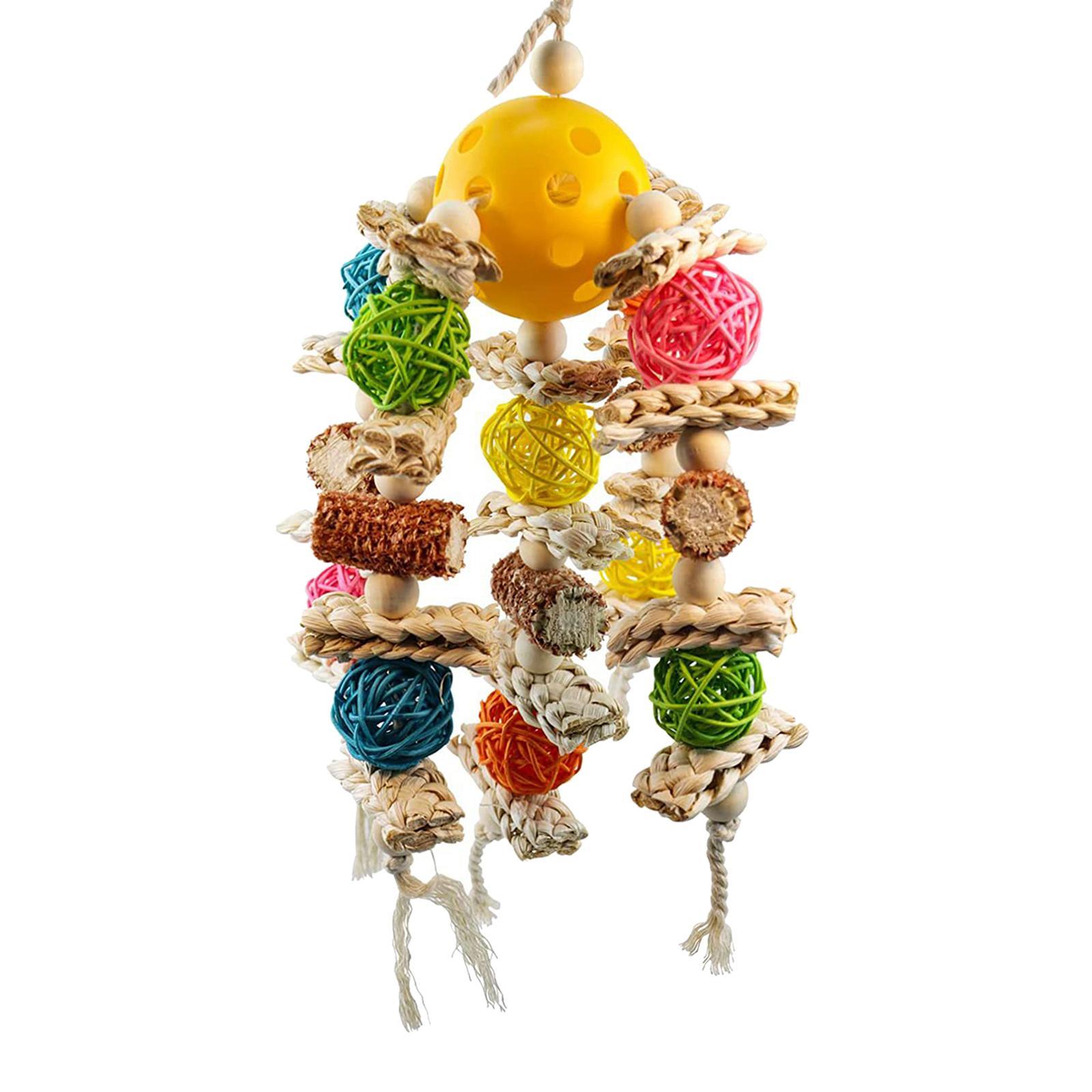 Bird Swing Chewing Bite Encourages Foot Exercise Parrots Cage Hanging Toys