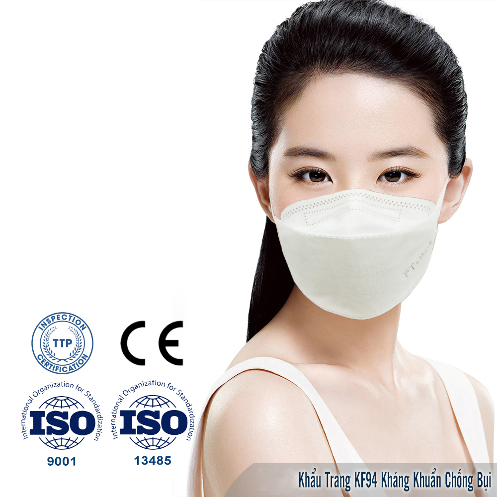 khẩu trang KF94 - Trắng - Combo 100 cái khẩu trang KF94