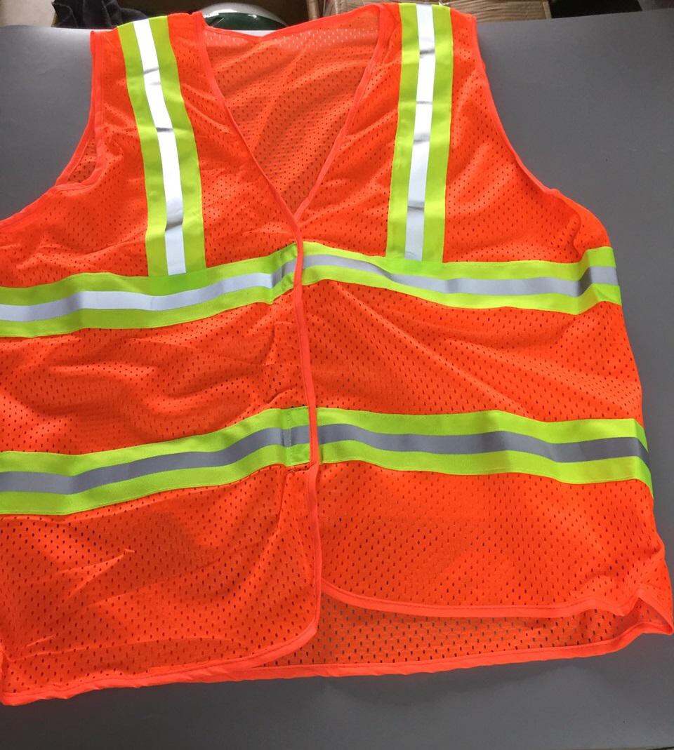Áo phản quang vải lưới thoáng mát, mỏng nhẹ chuyên dùng cho công nghiệp, nhà máy, công trình, áo lưới màu cam, áo ngắn tay BL