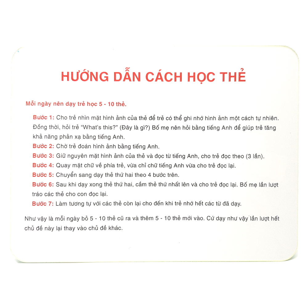 Thẻ Flash Card Glenn Doman Chủ Đề Hành Động, Flashcard Học Tập Cho Bé