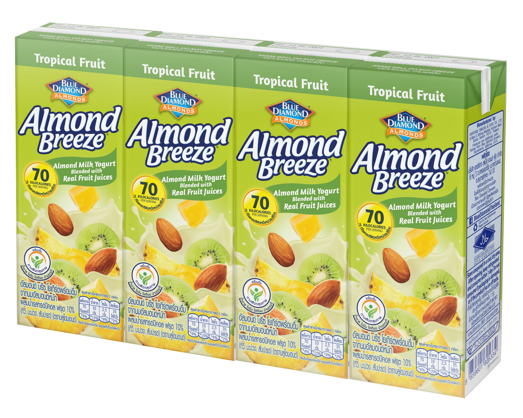 SỮA CHUA UỐNG ALMOND BREEZE TROPICAL FRUIT (170ml x4 hộp)