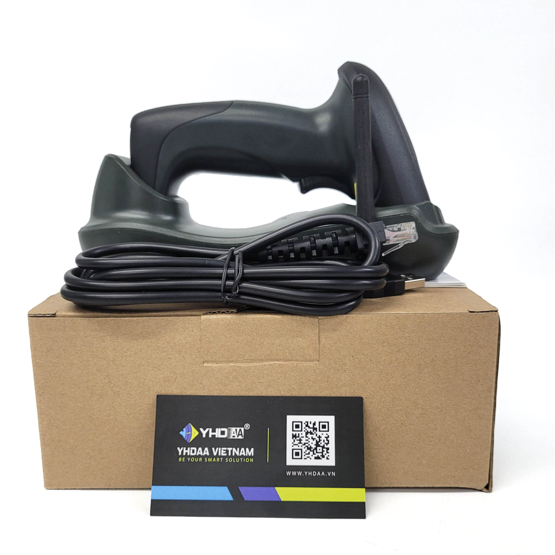 Máy quét mã vạch để bàn YHD 5300CM đọc mã vạch Barcode kết nối không dây đế sạc với Máy tính, Laptop dùng trong Cửa Hàng, Siêu Thị - Hàng Nhập Khẩu