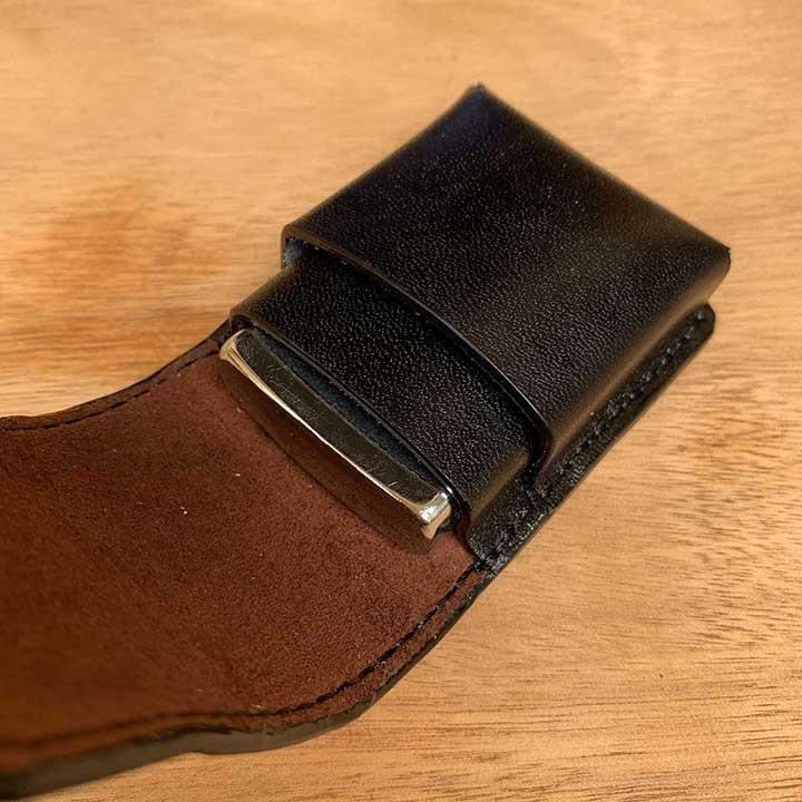 Bao da ZIPPO- đồ da thủ công - màu đen DT403