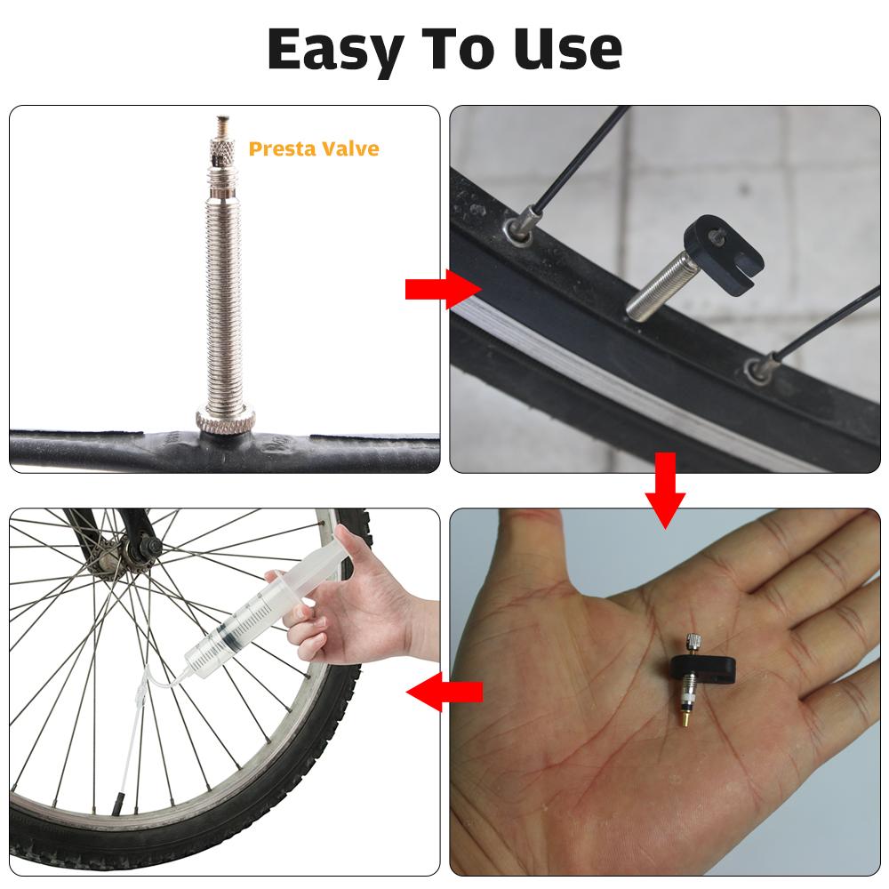 Xi lanh bơm keo bánh xe đạp không lớp Được trang bị công cụ tháo lõi van,Ống 200mm