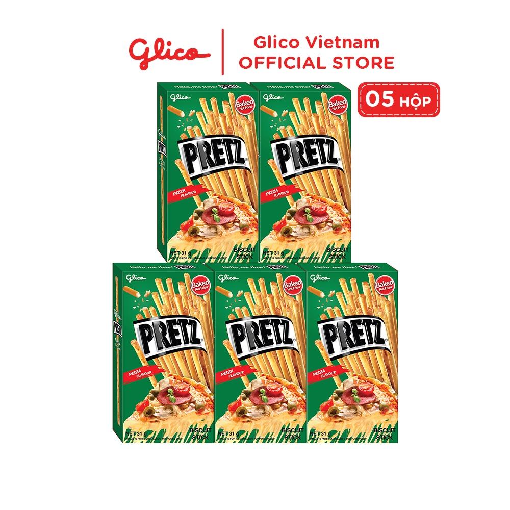 Bánh que nướng giòn vị pizza GLICO Pretz Pizza Flavour 31g (Combo 5 hộp)
